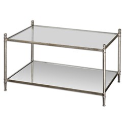 24282  Gannon Mirrored Glass Coffee Table ,24281